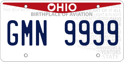 OH license plate GMN9999