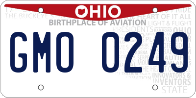 OH license plate GMO0249