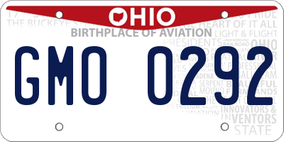 OH license plate GMO0292