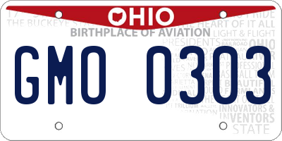 OH license plate GMO0303