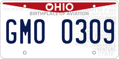 OH license plate GMO0309