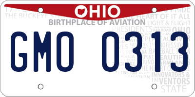 OH license plate GMO0313