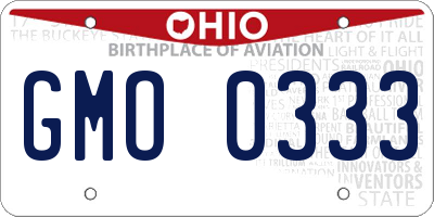 OH license plate GMO0333
