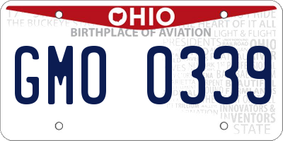 OH license plate GMO0339