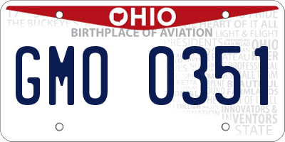 OH license plate GMO0351
