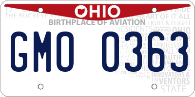 OH license plate GMO0363