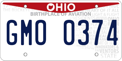 OH license plate GMO0374