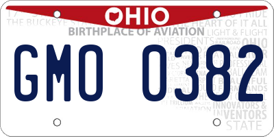 OH license plate GMO0382