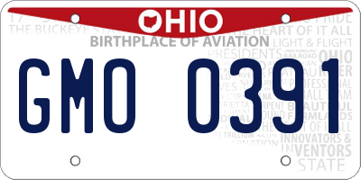 OH license plate GMO0391