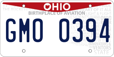 OH license plate GMO0394