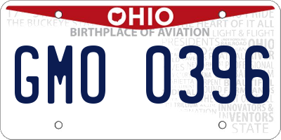 OH license plate GMO0396