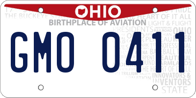 OH license plate GMO0411