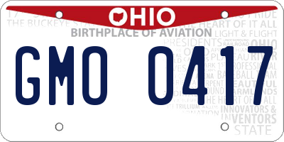 OH license plate GMO0417