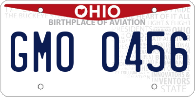 OH license plate GMO0456