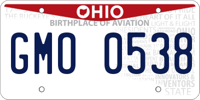 OH license plate GMO0538