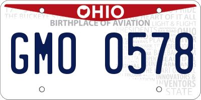 OH license plate GMO0578