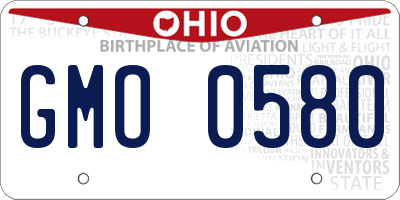 OH license plate GMO0580