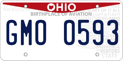 OH license plate GMO0593