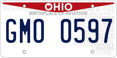 OH license plate GMO0597