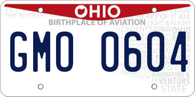 OH license plate GMO0604