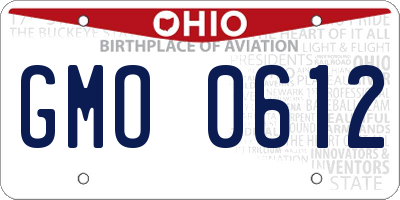 OH license plate GMO0612
