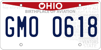 OH license plate GMO0618