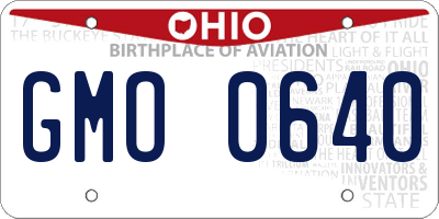 OH license plate GMO0640