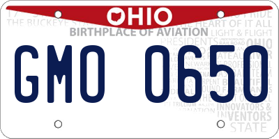 OH license plate GMO0650