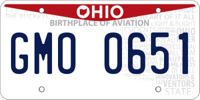 OH license plate GMO0651