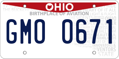 OH license plate GMO0671