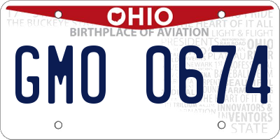 OH license plate GMO0674