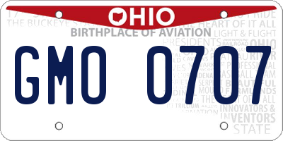 OH license plate GMO0707