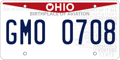 OH license plate GMO0708