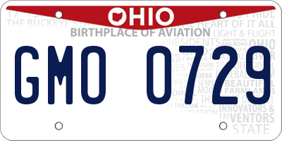 OH license plate GMO0729