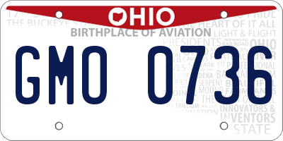 OH license plate GMO0736