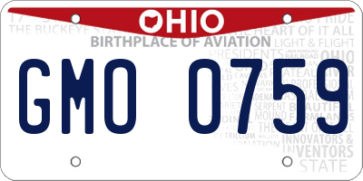 OH license plate GMO0759