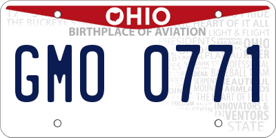 OH license plate GMO0771