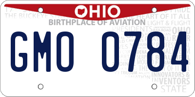 OH license plate GMO0784