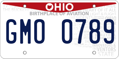 OH license plate GMO0789