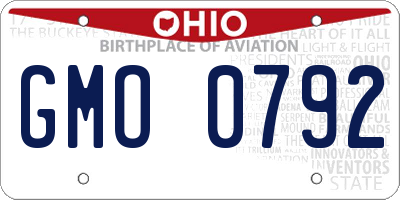 OH license plate GMO0792