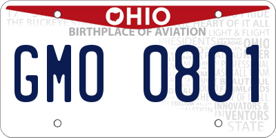 OH license plate GMO0801