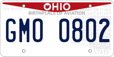 OH license plate GMO0802