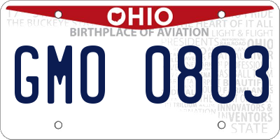 OH license plate GMO0803