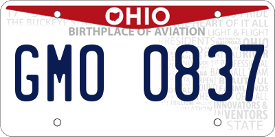 OH license plate GMO0837