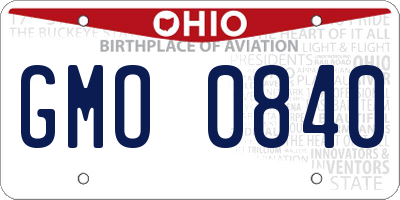 OH license plate GMO0840