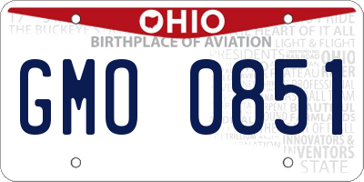 OH license plate GMO0851