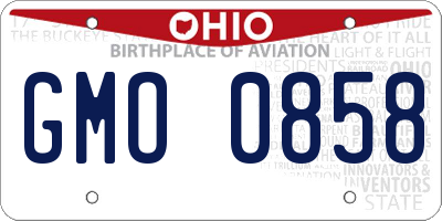 OH license plate GMO0858