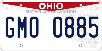 OH license plate GMO0885
