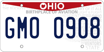 OH license plate GMO0908