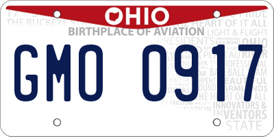 OH license plate GMO0917